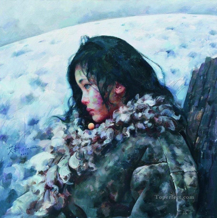 Snow was still falling quietly AX Tibet Oil Paintings